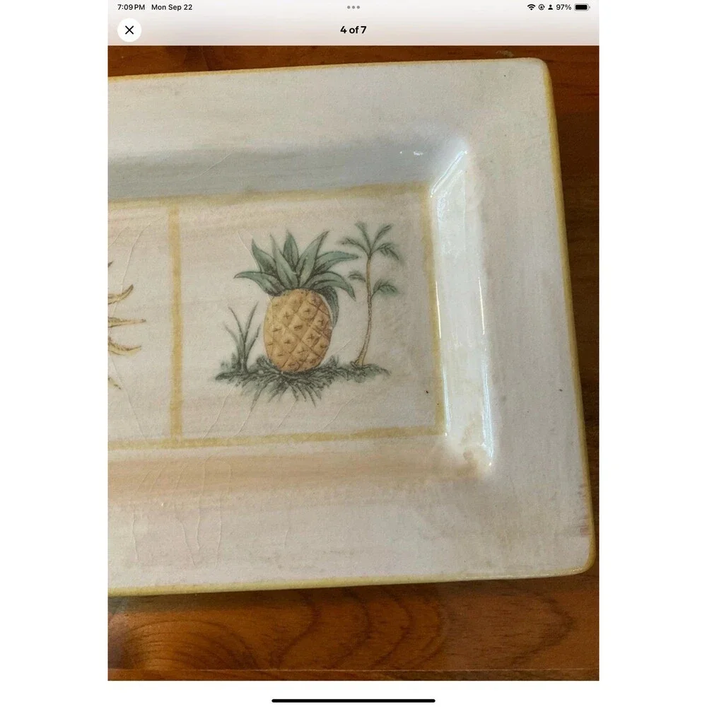 Williams-Sonoma Verano Tile Ceramic Large Platter Made in Italy 18” long x 8.5”